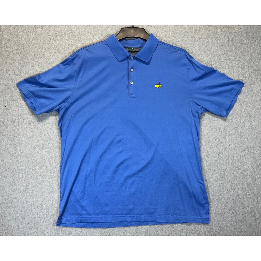 Masters Collection Golf Polo Shirt Mens XL Blue Short Sleeve Embroidered Logo